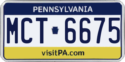 PA license plate MCT6675