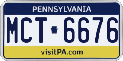 PA license plate MCT6676