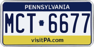 PA license plate MCT6677
