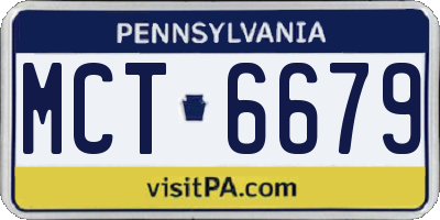 PA license plate MCT6679