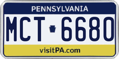 PA license plate MCT6680