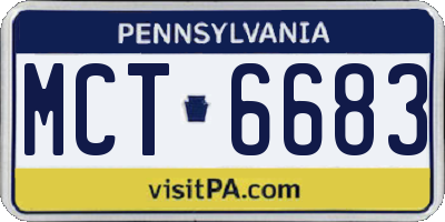 PA license plate MCT6683
