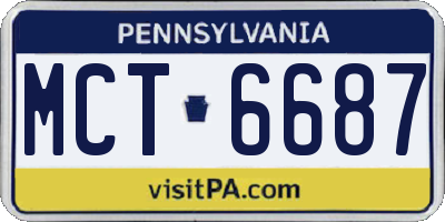 PA license plate MCT6687