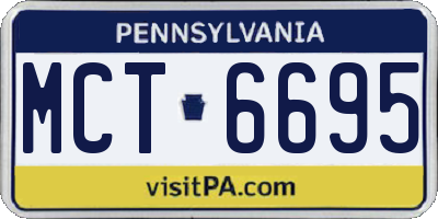 PA license plate MCT6695