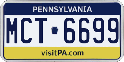 PA license plate MCT6699