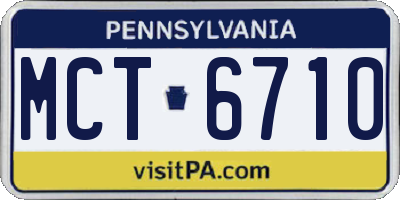 PA license plate MCT6710