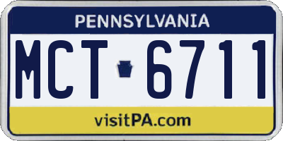 PA license plate MCT6711