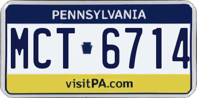 PA license plate MCT6714