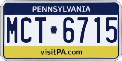 PA license plate MCT6715
