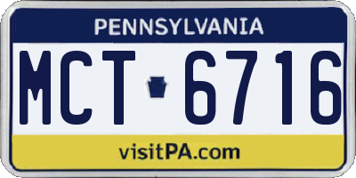 PA license plate MCT6716