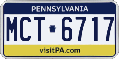 PA license plate MCT6717