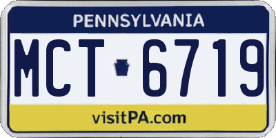 PA license plate MCT6719