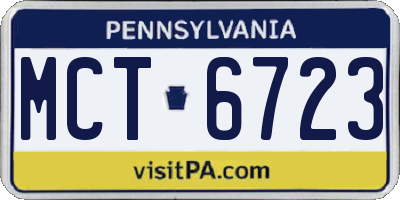 PA license plate MCT6723