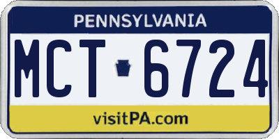PA license plate MCT6724