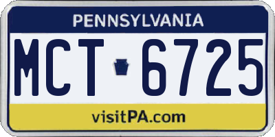 PA license plate MCT6725