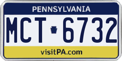 PA license plate MCT6732