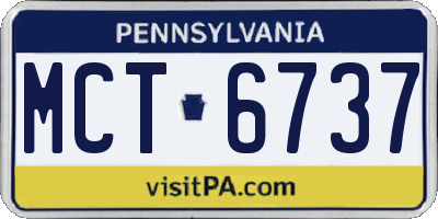 PA license plate MCT6737