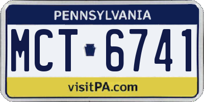 PA license plate MCT6741