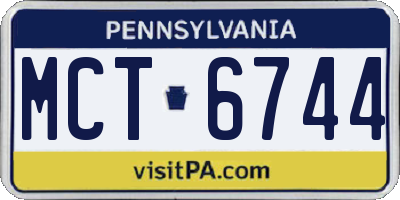 PA license plate MCT6744