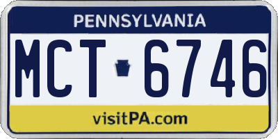 PA license plate MCT6746