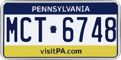PA license plate MCT6748