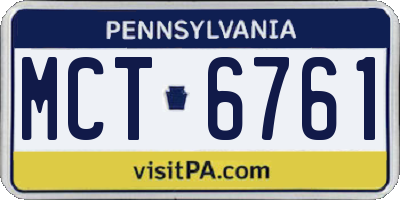 PA license plate MCT6761