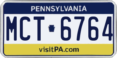 PA license plate MCT6764