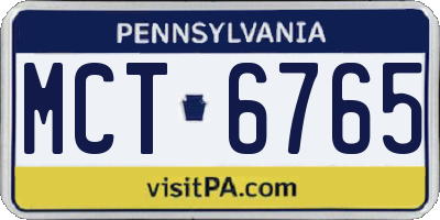 PA license plate MCT6765