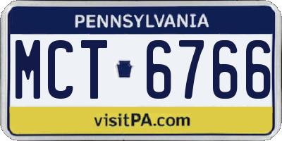 PA license plate MCT6766