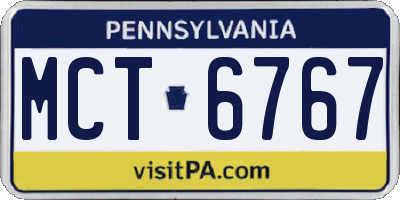 PA license plate MCT6767