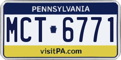 PA license plate MCT6771