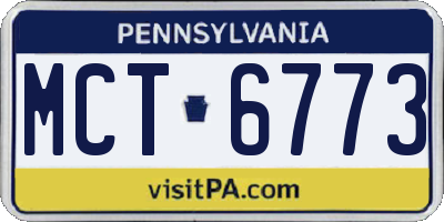 PA license plate MCT6773