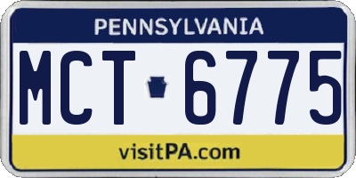 PA license plate MCT6775