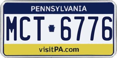 PA license plate MCT6776