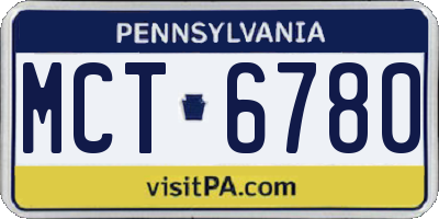 PA license plate MCT6780