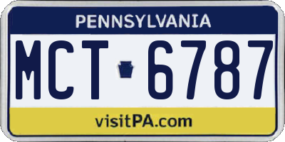 PA license plate MCT6787