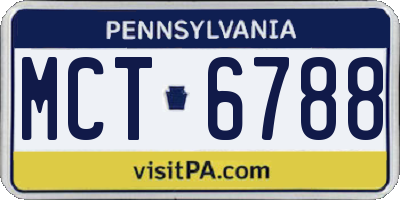 PA license plate MCT6788