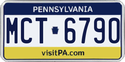 PA license plate MCT6790