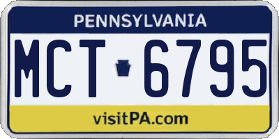 PA license plate MCT6795