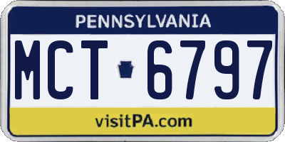 PA license plate MCT6797