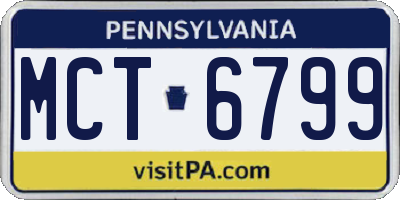 PA license plate MCT6799