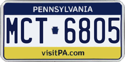 PA license plate MCT6805