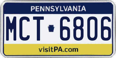 PA license plate MCT6806