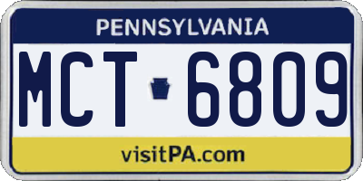 PA license plate MCT6809