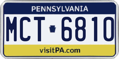 PA license plate MCT6810