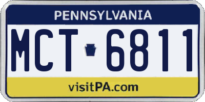 PA license plate MCT6811
