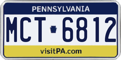 PA license plate MCT6812