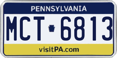 PA license plate MCT6813