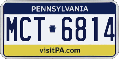 PA license plate MCT6814