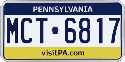 PA license plate MCT6817